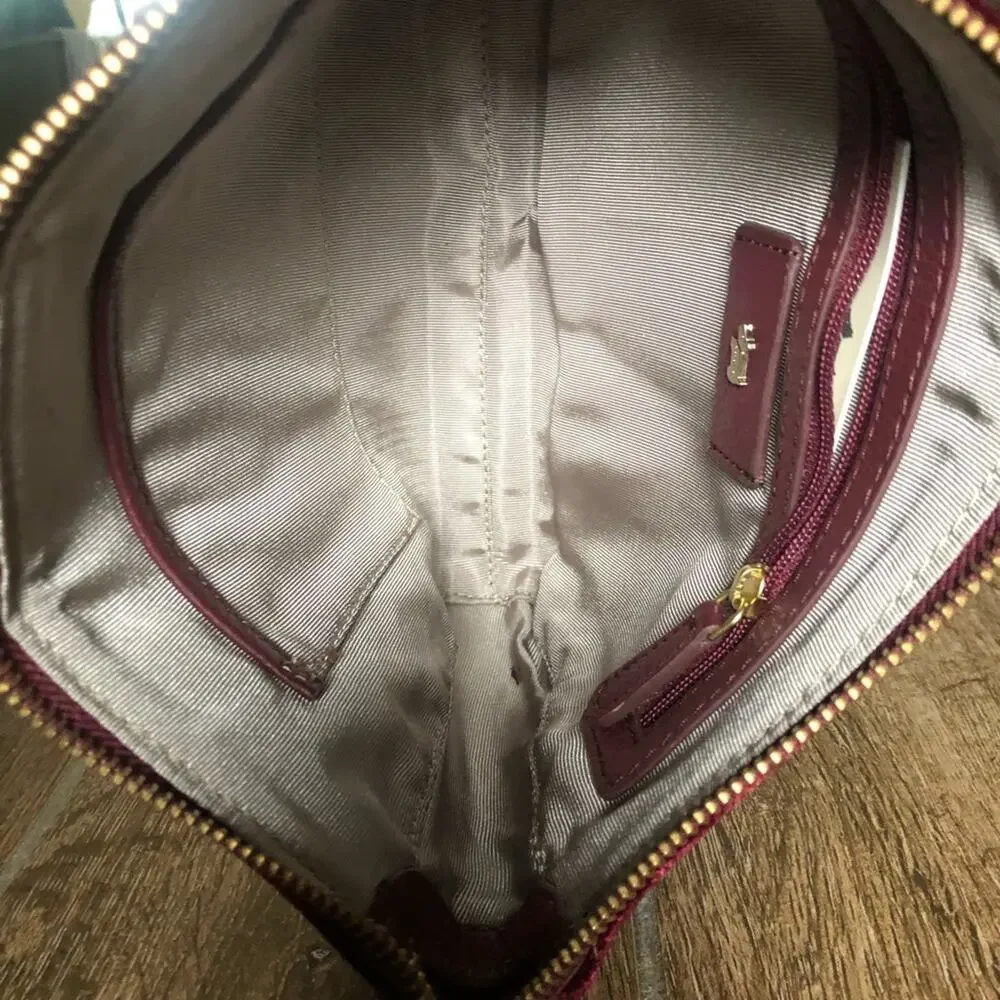 Radley London Selby Street Red Clutch Velvet WINE Small Clutch